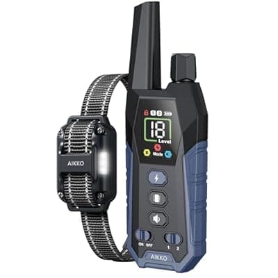 [aikko] Aikko Professional Dog Shock Collar with Remote - 3300FT Training Collar for Small Medium Large Dogs, IPX7 Waterproof Rechargeable eCollar with 3 Training Modes for No-Pull Stubborn Dogs (Navy Blue)