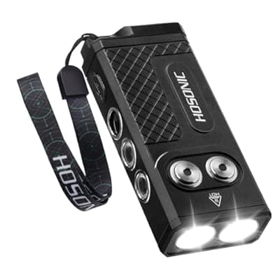 [HOSONIC] HOSONIC D16 Small Flashlights Powerful, 365nm UV Flashlight Rechargeable, Mini LED Super Bright Flash Light with Pocket Clip, Magnetic, 10 Modes EDC for Home Camping Emergencies
