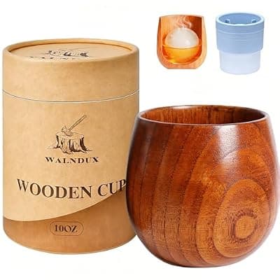 [WALNDUX] WALNDUX Whiskey Glasses Sets, Bourbon Glass, Bourbon Gifts for Men, Finished Wooden Old Fashioned Glass, Great Whiskey Gifts for Men, Dad, Or Brother (1 Pack)