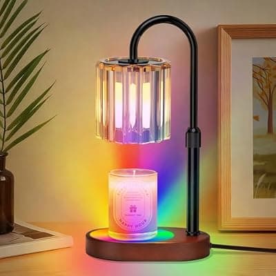 [Lukasa] Lukasa Candle Warmer Lamp with Timer, with LED Color Lights, Dimmable, Adjustable Height, House Warming Gifts New Home Decor, Gifts for Women Mom for Birthday Mothers Day Thanksgiving Day Christmas