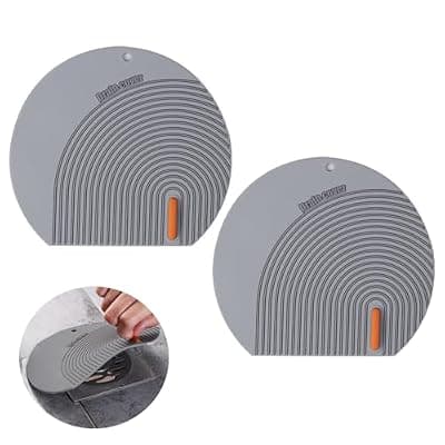 [Iosjeude] 2PCS Silicone Drain Cover - 6.1''*5.5'' Bathtub Drain Stopper Bathroom Bath Tub Drain Hair Stopper, Bathtub Drain Plug, Universal Flat Suction Shower Bathtub Drain Cover, Kitchen, Laundry Accessories