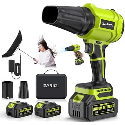 [YUQUESEN] YUQUESEN Cordless Leaf Blower, 980,000 RPM Handheld Leaf Blower with 2 X Batteries & Charger, Lightweight Leaf Blowers for Patio Cleaning, Lawn Care, Leaves, Dust - Deep Green