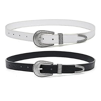 [Tanpie] Tanpie Women Vintage Belts Ladies Western Design Black Waist Belt for Jeans Pants Dress