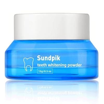 [sundpik] Teeth Whitening Powder,Removes Stains with No Sensitivity,Enamel-Safe Toothpaste Whitening Powder for Coffee,Tea,Food,and Tobacco Stains (0.5 Ounce (Pack of 1))