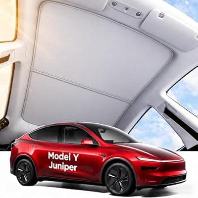 [ONIONDUOLA] ONIONDUOLA Sunshade Roof for Tesla Model Y Juniper, UV-Resistant Sun Protection Cover, Easy Installation, Interior Preservation,Off-White