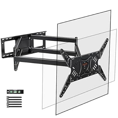 [WHYFONE] Rotating TV Wall Mount 180° Landscape to Vertical, Heavy Duty Long Arm TV Wall Mount with 43 inch Extension Full Motion for 42 to 77,80,85,86,90 inch Screen 132 lbs, Max VESA 600x400mm,16-24" Wall