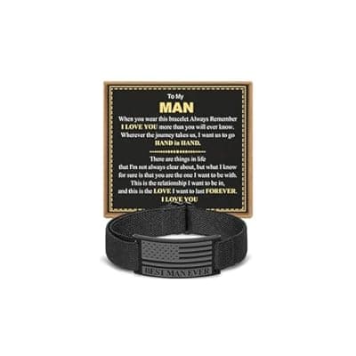 HEYOLL Christmas Anniversary Birthday Gifts for Men Boys, American Flag Bracelet Jewelry Gifts