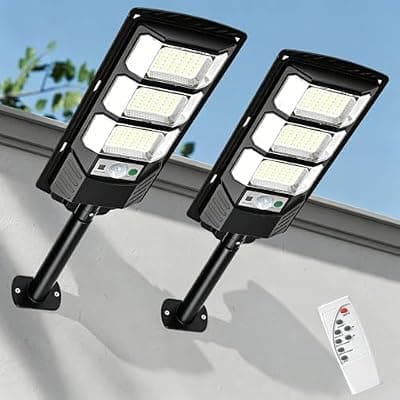 [Mersper] Mersper Solar Street Lights Outdoor 2 Pack, 6500K 144LEDs IP66 Waterproof Motion Sensor Dusk to Dawn Solar Flood Lights with Dual Modes, High Lumen Outdoor Solar Lights for Yard, Parking Lot, Garden