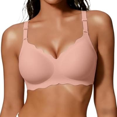 COCOMARTS Jelly Bras for Women No Underwire Scalloped Push Up Wireless Bralettes Seamless Soft Comfort Everyday Tshirt Bra