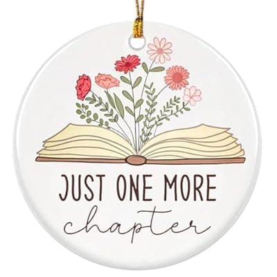 [JUNQIU US] Book Lover Ornament, Books Ornaments for Christmas Tree, Bookworm Library Reading Ornament - Book Lovers Gifts, Books Club Gifts for Women