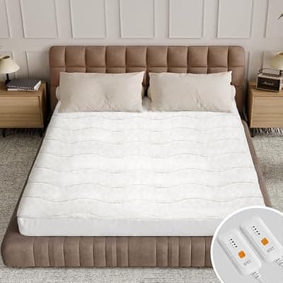 [Templewet] Templewet Heated Mattress Pad King Size - Dual Control Electric Mattress Pad with 4 Heat Settings & 10 Hour Auto Off,Bed Warmer Mattress Cover 15" Deep Pocket,ETL Certified,Machine Washable,78"x80"