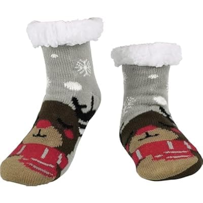 [BenSorts] BenSorts Kids Slipper Socks Girls Boys Warm Fuzzy Fleece Christmas Socks Gift Stocking Stuffers