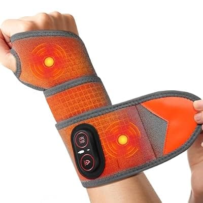 [GVMSOR] Cordless Heated Wrist Brace for Pain Relief,Rechargeable Wrist Heating Pad,Wrist Massager for Carpal Tunnel,Heating Pad for Wrist(Grey)