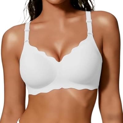 COCOMARTS Jelly Bras for Women No Underwire Scalloped Push Up Wireless Bralettes Seamless Soft Comfort Everyday Tshirt Bra