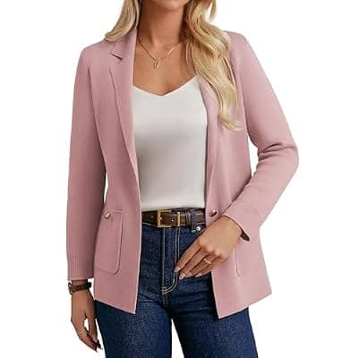 [GRACE KARIN] GRACE KARIN Women Sweater Blazers Business Casual Long Sleeve Work Cardigan Open Front Lapel Suit Jackets with Pockets