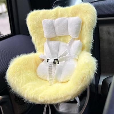 [SwiftServ] SwiftServ Doll Car Seat for 3–8 inch Figures, Compatible with Labubu and Other Plushes, Blind Box Dolls & Vinyl Collectibles, Includes Air Vent Clip & Desktop Stand, Cute Car Ornament for Collectors