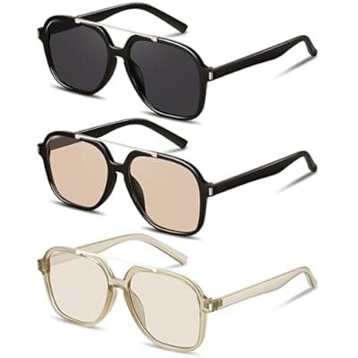 [YMRFW] YMRFW Retro Aviator Sunglasses for Women Men Square Trendy 70s Vintage style Shades UV Protection