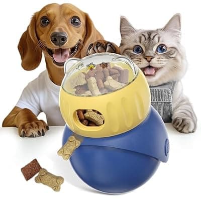 [ACITMLLC] Interactive Cat Treat Puzzle Toy, Adjustable Cat Dry Food Dispenser, Mental Stimulation Game for Indoor Cats and Puppies, Slow Feeder & Brain Teaser