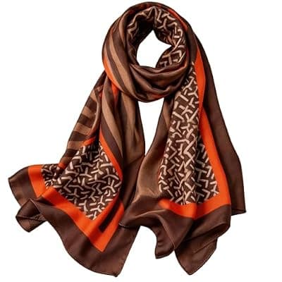 [DiaryYomi] Large Silk Shawl Scarf for Women-Lightweight Satin Long Wrap Silky Fashion Neck Scarf Hijab Headscarf Sun Cover Shawl