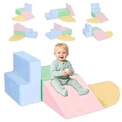 [MIND&ACTION] MIND&ACTION Climbing Toys for 1 Year Old, 4-Piece Foam Baby Climbing Blocks for Toddlers, Toddler Climbing Toys Indoor Soft Play Set, Climb Crawl Activity Play Set, Birthday Gift