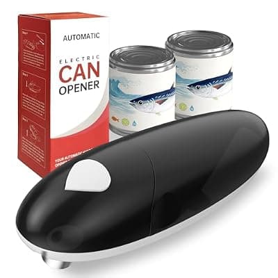 [ROLWAY] ROLWAY Can Opener, Easy Control Electric Can Opener with Non-Slip Design, Safe and Efficient Can Opener for Seniors, Smooth Edge, Hands Free for Home or Travel, Black