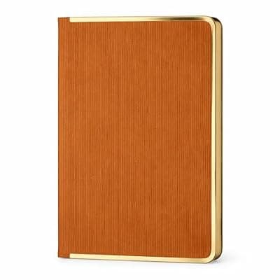 [bibiage] bibiage Lined Journal Notebook for Women with Gold Edges, A5 Vegan Leather Hardcover Journal, 288 Pages Thick Paper, Aesthetic Writing Notebook, Gift for Women, Brown