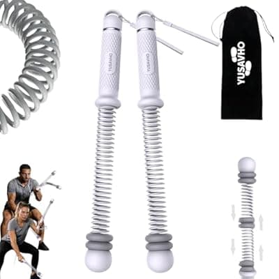 [YUSAVHO] Adjustable Ropeless Battle Ropes for Home Gym for Men & Women, Quiet Air Resistance Heavy Duty Cordless Battle Rope,Exercise Ropes with Variable Resistance, Strength & Low-Impact Cardio for HIIT