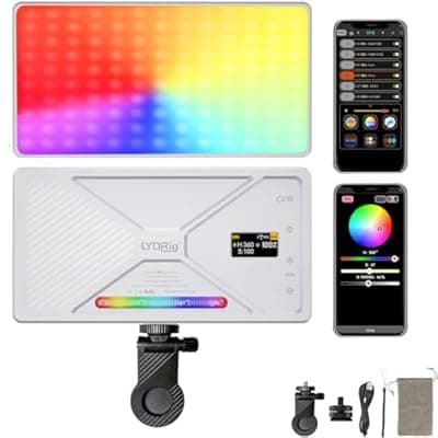 [LYDRIG] LYDRIG NA225 Clip On Phone Selfie Light, RGB LED Fill Light 10W 225 LEDs, CRI97+ App Control 4000mAh Rechargeable for iPhone Android Camera Laptop Vlog Live Streaming