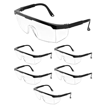 [UCEC] UCEC Clear Safety Glasses, Eye Protection Glasses, Anti Fog Safety Glasses For Men And Women, Full Coverage Lens, Built-In Brow Guard, UV Resistant, 6 Pack
