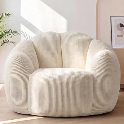 [HUGHEAVEN] HUGHEAVEN Giant Bean Bag Chairs, Reading Chair for Living Room, Bedroom. | Big Comfy Beanbag Chair in Petal Shape for Adults