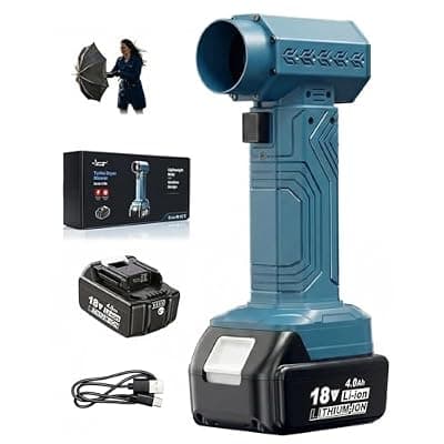[fourq] Cordless Turbo Dryer Blower for Car - Snow Blower, Featuring a 10,000mAh Battery Module, Maximum Thrust of 1.8 lbs, Lightweight Design, Ideal for clearing Snow from lawns, Gardens, and Vehicles(Blue)