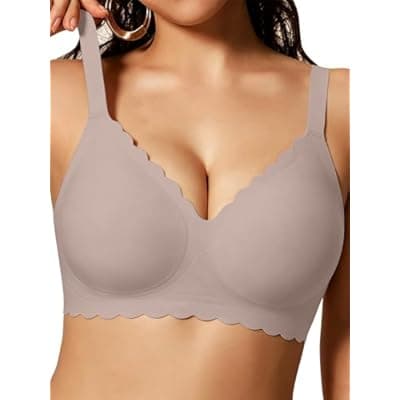 [COCOMARTS] COCOMARTS Jelly Bras for Women No Underwire Scalloped Push Up Seamless Full Coverage Plunge Bralettes Wireless Tshirt Bras