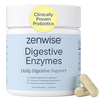 [Zenwise Health] Zenwise Health Digestive Enzymes with Bromelain & Papaya - Multi Enzymes Digestion Supplement with Probiotics & Prebiotics for Gut Health, Gas & Bloating Relief - Men & Women - 60 Vegetarian Capsules