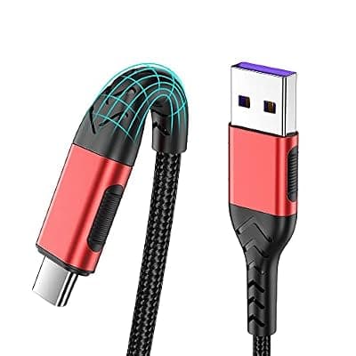 [Durcord] Durcord USB C Cable, Upgarded 2Pack 3ft Fast Charging 3 Feet USB Type C Charging Cord Cable, 3 Foot Type C Charger Nylon Braided USB Cable Compatible with iPhone 15/Pro/Plust/Max/Samsung etc-Red