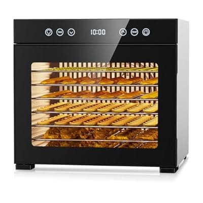 [PSIIDAN] PSIIDAN Upgraded Food Dehydrator Machine, 650W Powerful Dehydrator with 8 Stainless Steel Trays & Interior Light, Adjustable Timer and Temperature for Jerky, Fruits, Herbs, Dog Treats