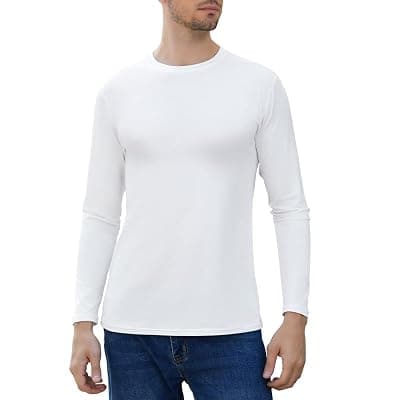 [SIMIYA] SIMIYA Mens Thermals Long Sleeve Undershirt Warm Fleece Lined Base Layer Thermal Tops Long John Shirts for Men
