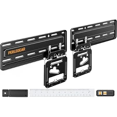[Perlegear] Perlegear Ultra Slim TV Wall Mount 0.3” Low Profile, Compatible with 43”- 86” Flat TV, Neo QLED, Frame TV, Flush Mount Flat Mount Bracket, Micro Gap, Holds up to 132 lbs, Blends Into Any Interior