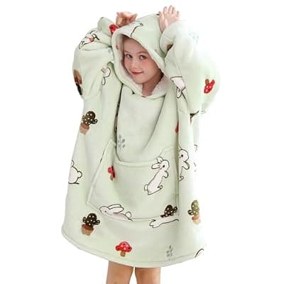[Aemilas] Aemilas Wearable Blanket Hoodie - Warm Sherpa Blanket Sweatshirt as Gifts for Adult Women Mom Men, One Size Fits All