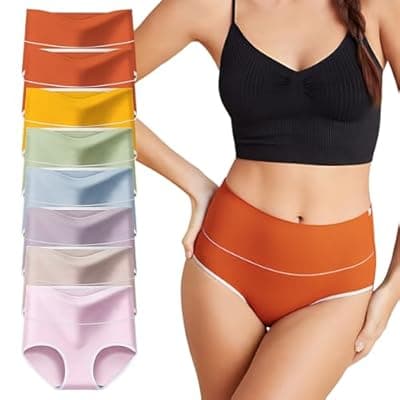[Tuvuye] Tuvuye Women's Cotton Underwear High Waiste Full Coverage Ladies panties Breathable Briefs Underpants Regular & Plus Size