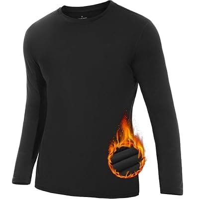 [SIMIYA] SIMIYA Mens Thermals Long Sleeve Undershirt Warm Fleece Lined Base Layer Thermal Tops Long John Shirts for Men