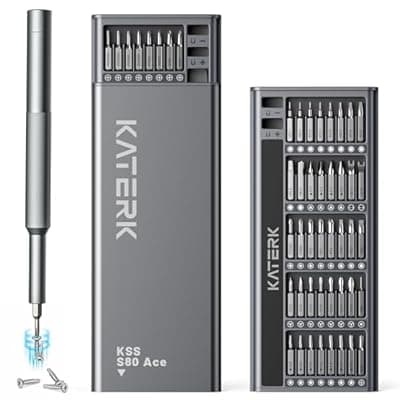 [Katerk] KATERK 80-in-1 Mini Screwdriver Set - Precision Small Magnetic Screwdriver Set Repair Tool Kit for Phone, Computer, Watch, Laptop, Macbook, Ring Doorbell, Eyeglass, Electronic, Screw Driver