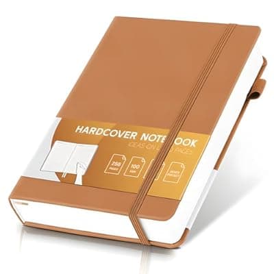 [MINICAGIE] MINICAGIE Lined Journal for Women Men 256 Pages 100 Gsm Thick Textured Leather Journaling Notebooks for Writing A5 Wide Ruled Hardcover Notebook for Work School Note Taking, 5.7 x 8.3 In, Yellow