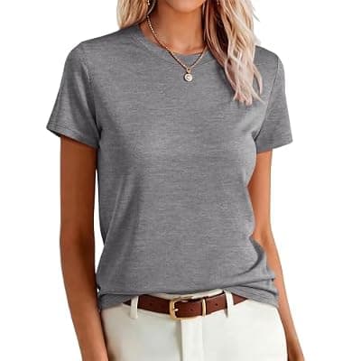 [UNCLECAT] UNCLECAT Womens Short Sleeve Tops Summer Basic T Shirts Crewneck Causal Tee