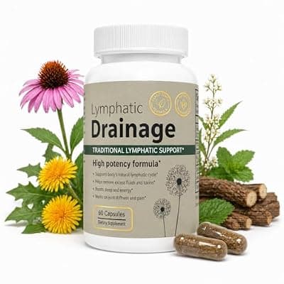 [Aiilo] Lymphatic Drainage Capsules with Echinacea, Dandelion, and Burdock, Natural Herbal Supplement for Immune Health and Fluid Balance, 60 Capsules