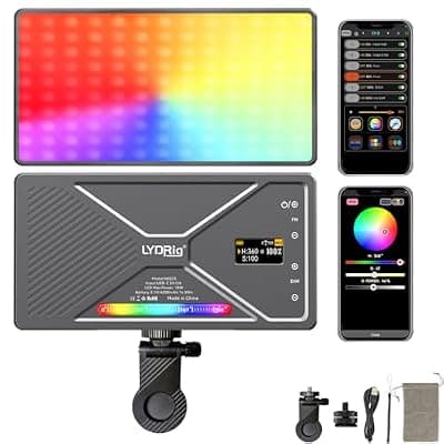 [LYDRIG] LYDRIG NA225 RGB LED Selfie Light Video Light 10w 225 LEDs 2800K-9900K CRI97+ App Control 4000mAh Rechargeable Clip On Light for Phone Camera Laptop Makeup Vlog Conference
