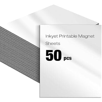 [Xuhal] Xuhal 50 Pcs 8. 5" x 11" Glossy Printable Magnetic Sheets DIY Non Adhesive Magnetic Printer Paper 11 Mil Thick Waterproof Quick Drying for Inkjet Photo Picture