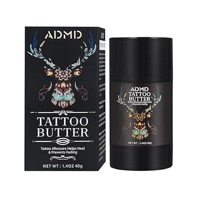 [ADMD] ​Tattoo Care Balm, Aftercare Butter for Tattoos - Color Enhancing Moisturizer to Keep Ink Bright, Soothes & Protects Skin, 40g /1.41oz​
