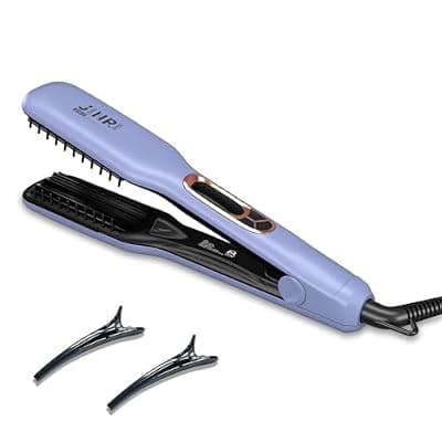 [JINRI] JINRI Hair Brush for Short & Thin Hair, 1.38 Inch Hot Styling Brush with Adjustable Temperature, Dual Voltage 100-240V, Volumizing Hair Iron, Long Lasting Root Volume Hair Styler, Purple