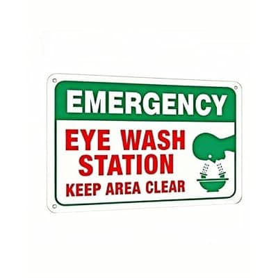[Carastora] Carastora Eye Wash Station Metal Sign – 12×8 Inch Rust-Free, Weatherproof, Scratch-Resistant & Fade-Resistant – Pre-Drilled Holes for Easy Mounting in Laboratories, Factories, or Warehouses