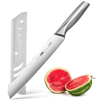 [Tingling] Tingling Watermelon Knife with Sheath Stainless Steel: Watermelon Slicer and Cutter Tool - Kitchen Fruit Knife for Melon and Cantaloupe Slicing and Carving Brisket